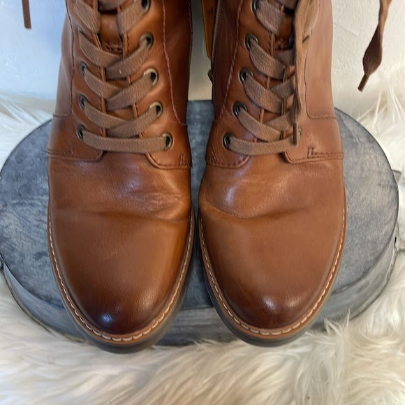 #0168 NWOB Naturalizer Brown Leather Lace Up Boots with Chunky Heel LIKE NEW -8 - Picture 8 of 11